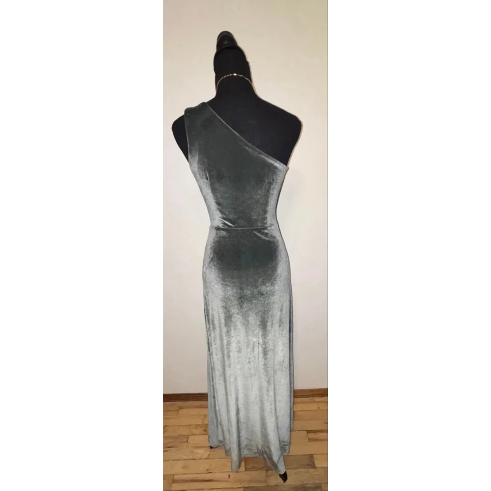 Baltic Born Velvet Whimsigoth One Shoulder Maxi Dress Soft Stretch size XS